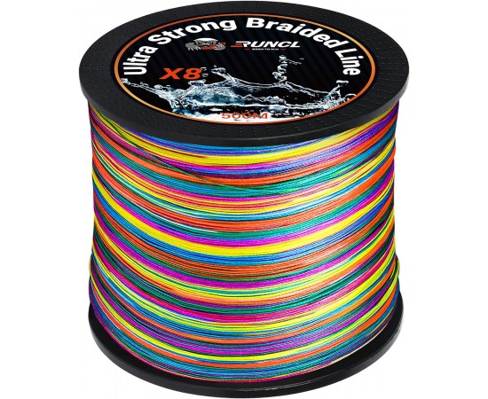 RUNCL Ultra Strong Braided Line - 500M - 0.40mm - 70lbs - 31.8KG - Multicolor 1 Meter Color